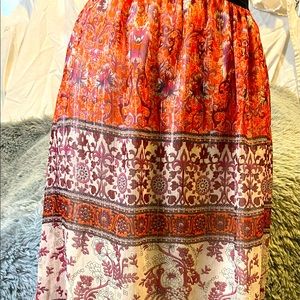 Colorful hi-low skirts